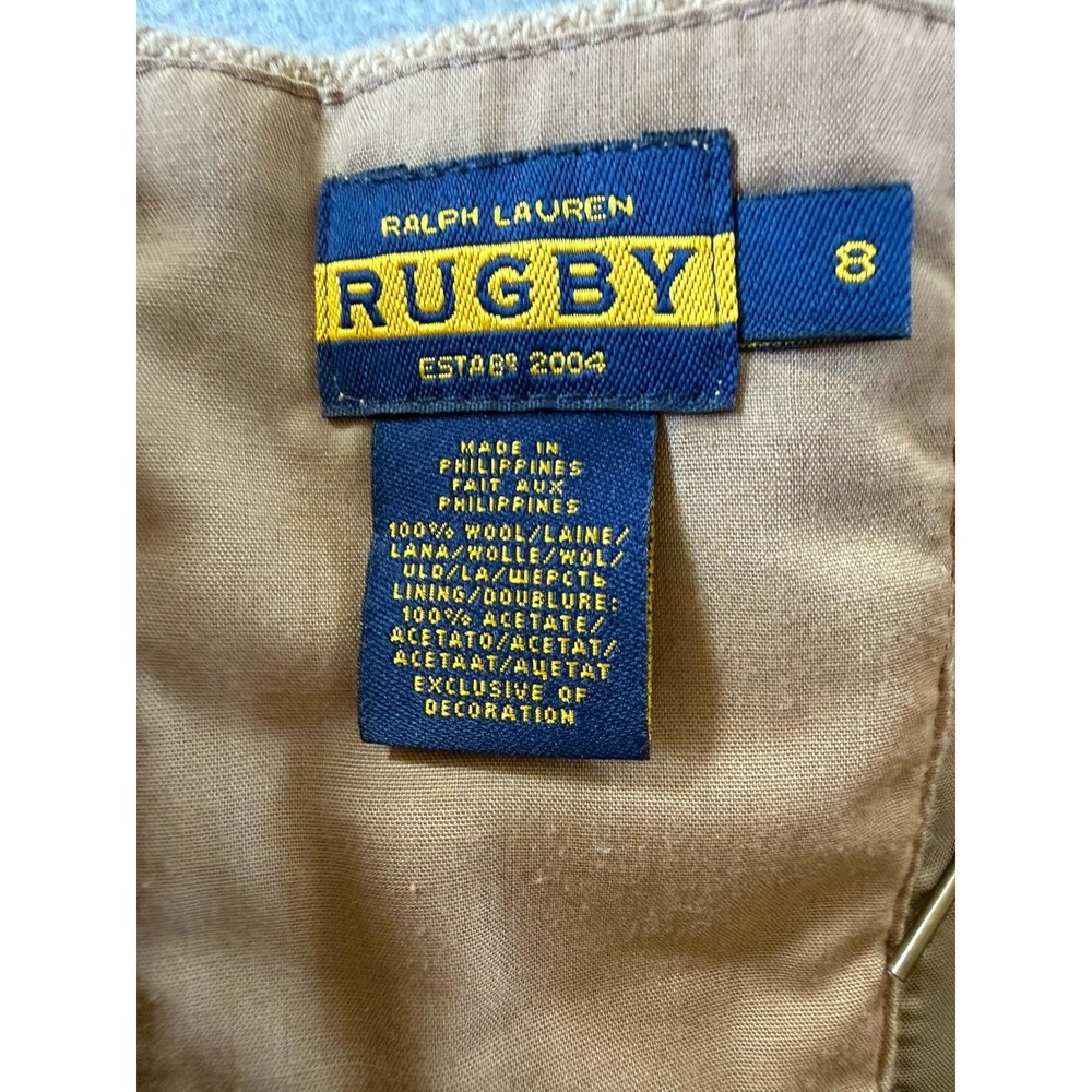 Ralph Lauren Rugby Herringbone Wool Skirt A-Line Lace Up Back Preppy Academia 8 - Picture 5 of 11